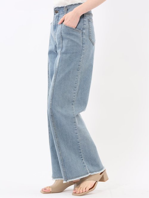 ハンチ/HUNCH ストレッチ ハイウエスト ワイドデニム