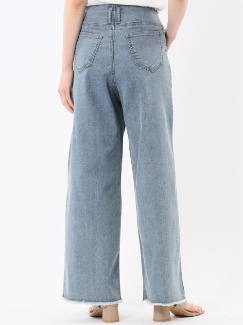 ハンチ/HUNCH ストレッチ ハイウエスト ワイドデニム