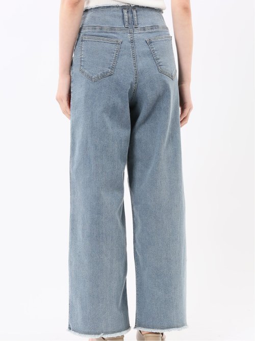 ハンチ/HUNCH ストレッチ ハイウエスト ワイドデニム