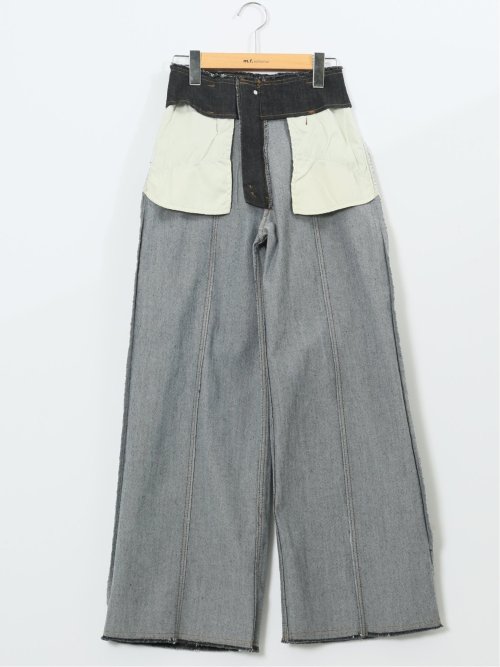 ハンチ/HUNCH ストレッチ ハイウエスト ワイドデニム