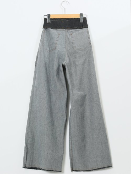 ハンチ/HUNCH ストレッチ ハイウエスト ワイドデニム