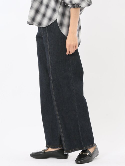 ハンチ/HUNCH ストレッチ ハイウエスト ワイドデニム