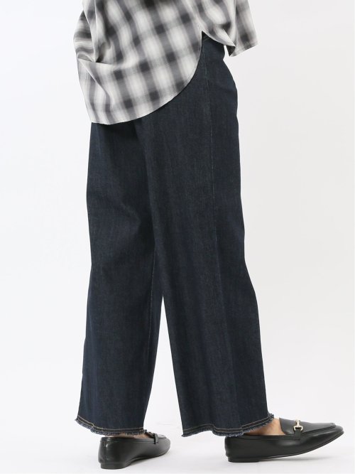 ハンチ/HUNCH ストレッチ ハイウエスト ワイドデニム