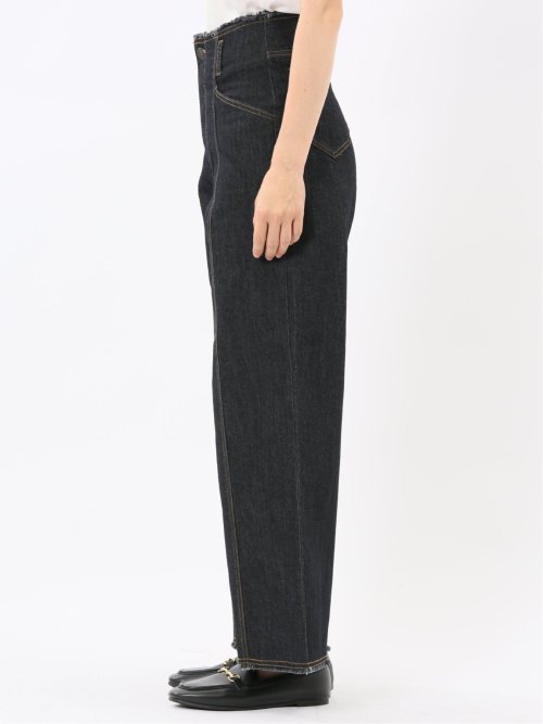 ハンチ/HUNCH ストレッチ ハイウエスト ワイドデニム