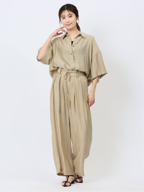 ハンチ/HUNCH COOL TOUCH タックストレートパンツ