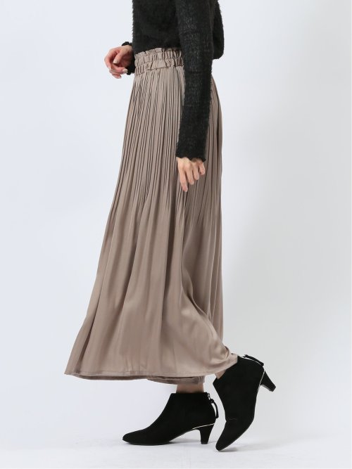 チャームベリーチック/CHRM BERRY TIC サテン 消しプリーツ ワイドパンツ