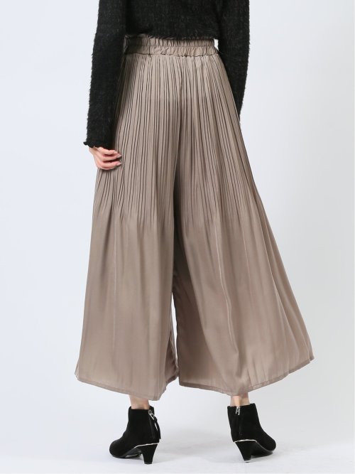 チャームベリーチック/CHRM BERRY TIC サテン 消しプリーツ ワイドパンツ