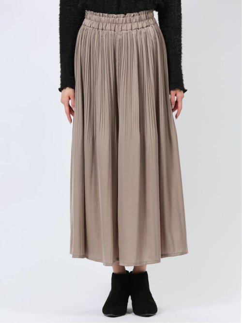 チャームベリーチック/CHRM BERRY TIC サテン 消しプリーツ ワイドパンツ