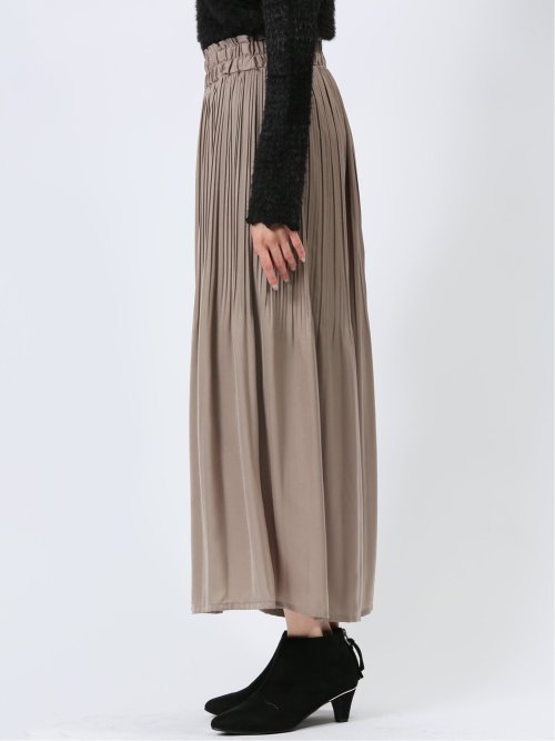 チャームベリーチック/CHRM BERRY TIC サテン 消しプリーツ ワイドパンツ