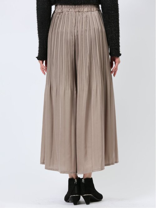 チャームベリーチック/CHRM BERRY TIC サテン 消しプリーツ ワイドパンツ