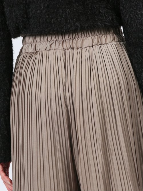 チャームベリーチック/CHRM BERRY TIC サテン 消しプリーツ ワイドパンツ