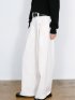 Belted High-Waist Tuck Pocket Pants / 2タック ハイウエスト タックポケット ベルト付きパンツ
