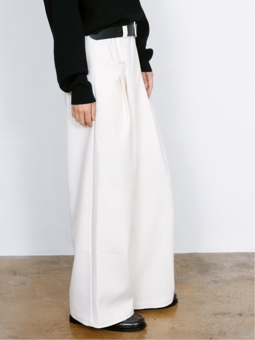 ドロー/DRAW ベルト付 ストレッチ ハイウエストパンツ