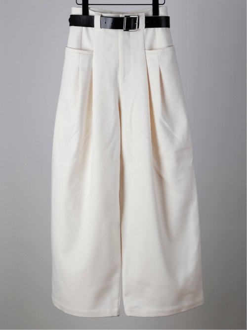 ドロー/DRAW ベルト付 ストレッチ ハイウエストパンツ