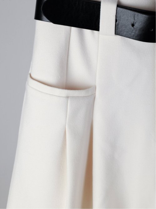 ドロー/DRAW ベルト付 ストレッチ ハイウエストパンツ