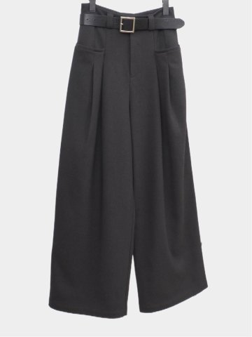 ドロー/DRAW ベルト付 ストレッチ ハイウエストパンツ