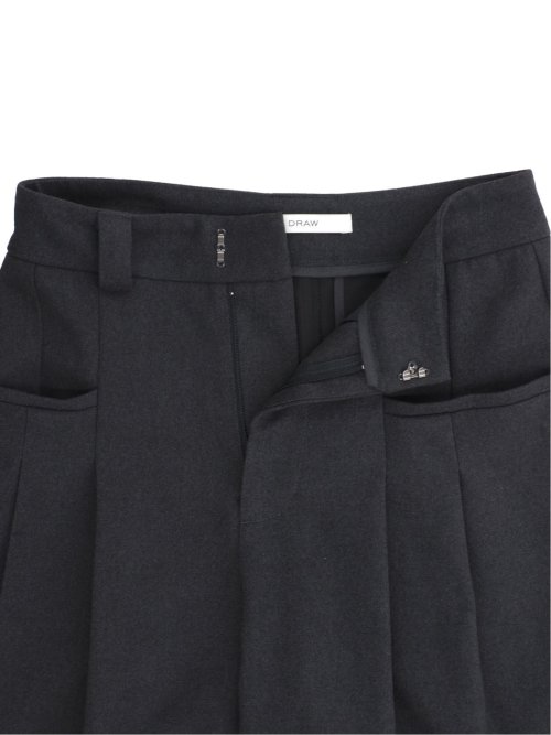 ドロー/DRAW ベルト付 ストレッチ ハイウエストパンツ