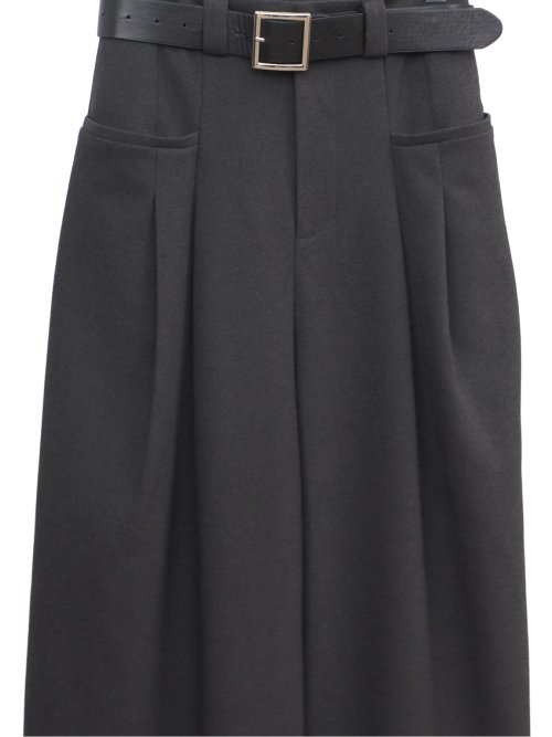 ドロー/DRAW ベルト付 ストレッチ ハイウエストパンツ