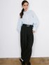 Belted High-Waist Tuck Pocket Pants / 2タック ハイウエスト タックポケット ベルト付きパンツ