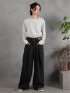 Belted High-Waist Tuck Pocket Pants / 2タック ハイウエスト タックポケット ベルト付きパンツ