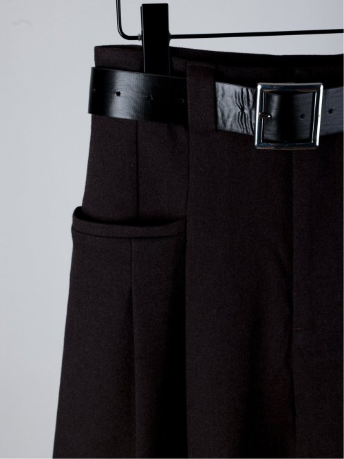 ドロー/DRAW ベルト付 ストレッチ ハイウエストパンツ