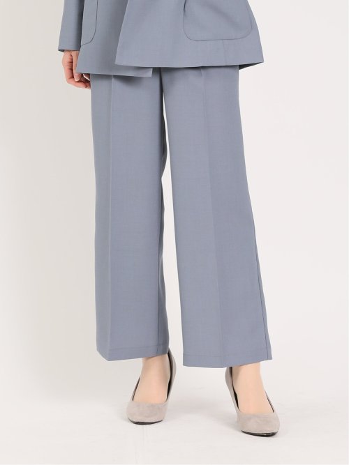 麻調合繊 プルオンワイドパンツ(セットアップ可能)