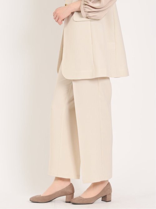 麻調合繊 プルオンワイドパンツ(セットアップ可能)