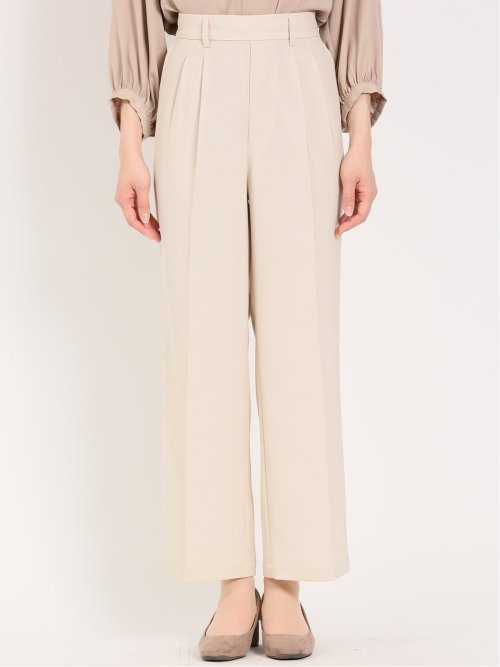 麻調合繊 プルオンワイドパンツ(セットアップ可能)