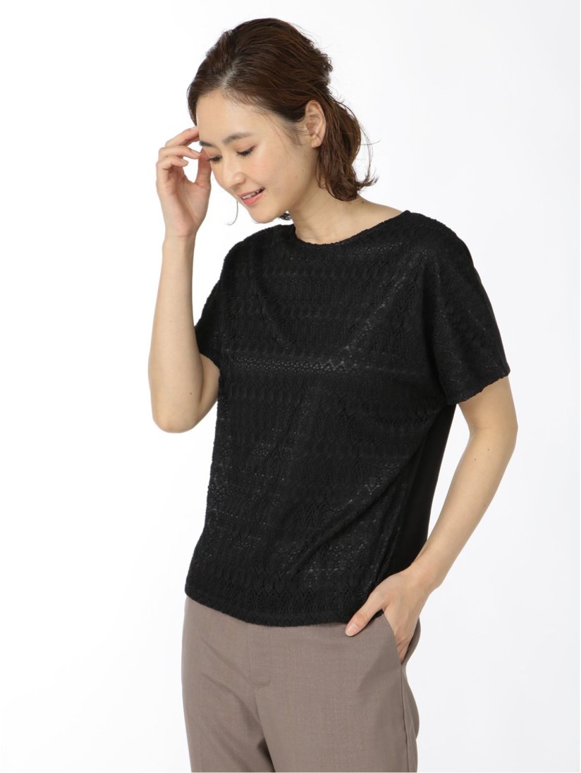 前身レース クルーネック半袖プルオーバー M 05黒 トップス Taka Q Online Shop タカキューオンラインショップ 公式通販 前身レース クルーネック半袖プルオーバー M 05黒 トップス Taka Q Online Shop タカキューオンラインショップ 公式通販