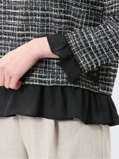 カットツイード レイヤード風プルオーバー