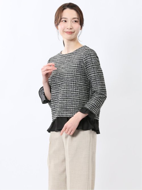 カットツイード レイヤード風プルオーバー