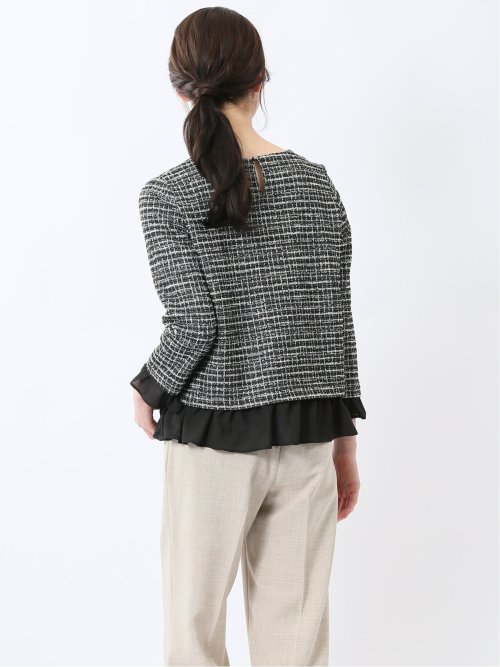 カットツイード レイヤード風プルオーバー