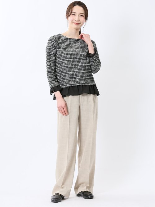 カットツイード レイヤード風プルオーバー