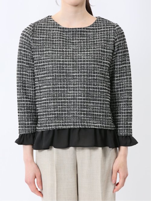 カットツイード レイヤード風プルオーバー