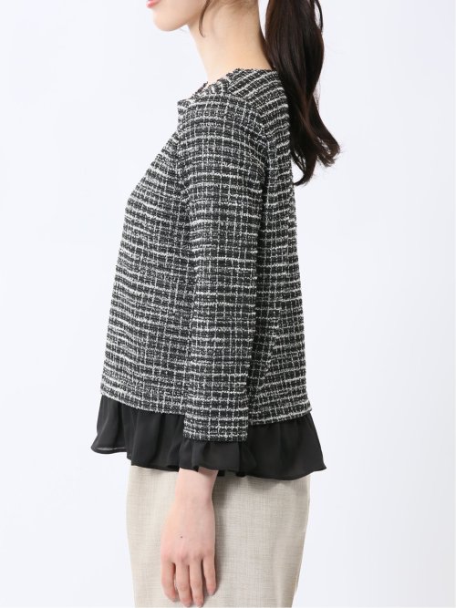 カットツイード レイヤード風プルオーバー