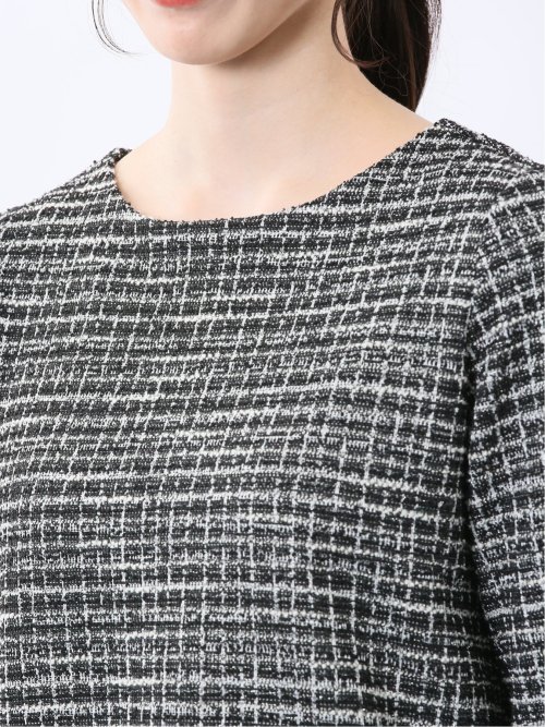 カットツイード レイヤード風プルオーバー