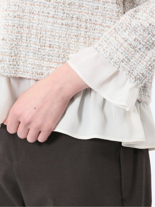 カットツイード レイヤード風プルオーバー