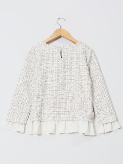 カットツイード レイヤード風プルオーバー