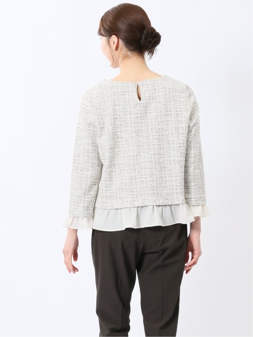 カットツイード レイヤード風プルオーバー