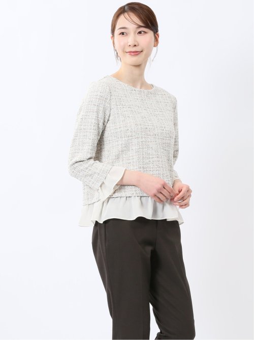 カットツイード レイヤード風プルオーバー