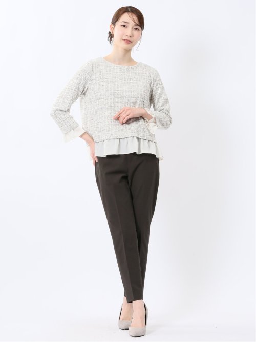 カットツイード レイヤード風プルオーバー