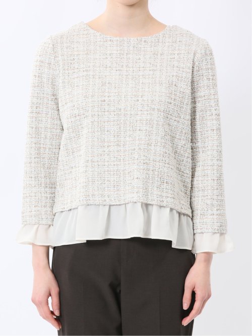 カットツイード レイヤード風プルオーバー