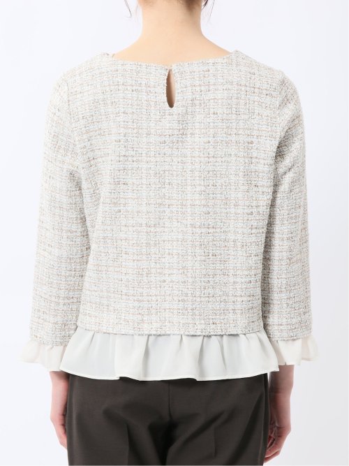 カットツイード レイヤード風プルオーバー