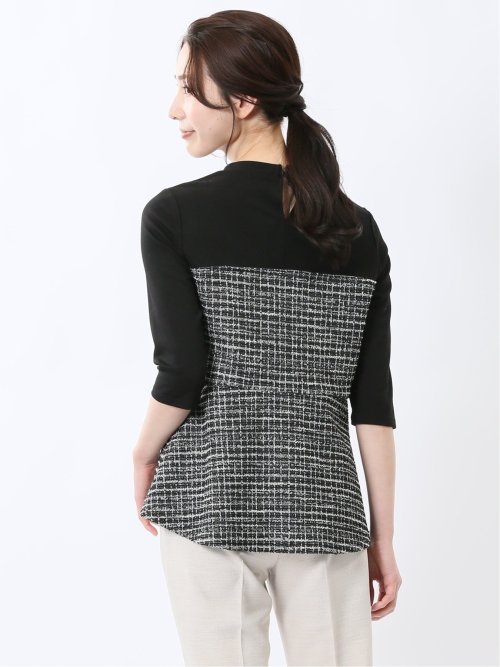 カットツイード 切り替えプルオーバー