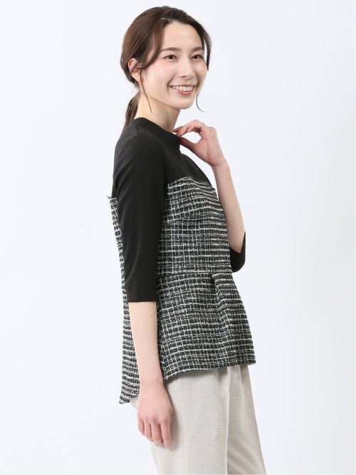 カットツイード 切り替えプルオーバー