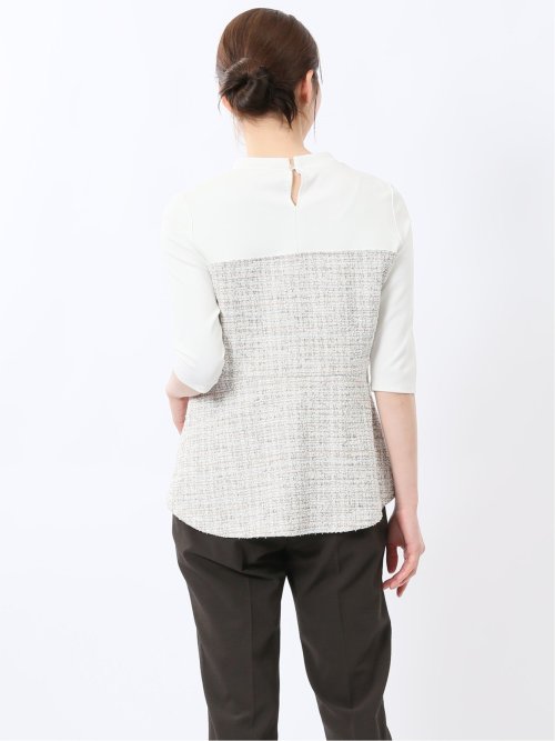 カットツイード 切り替えプルオーバー