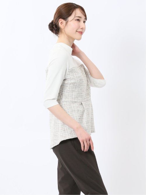 カットツイード 切り替えプルオーバー