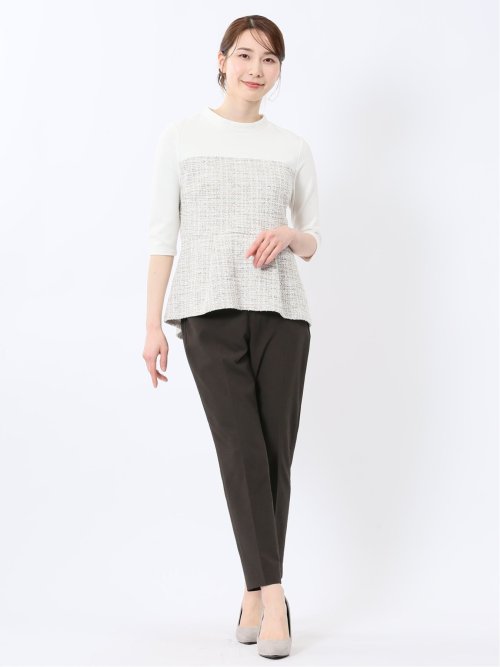 カットツイード 切り替えプルオーバー