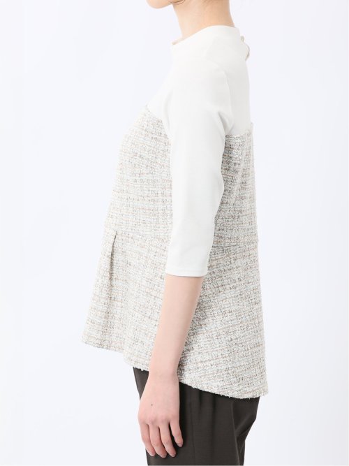 カットツイード 切り替えプルオーバー