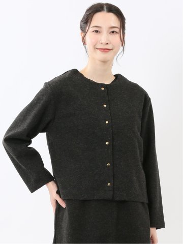 ストレッチウォッシャブル ウーリッシュ クルーカーディガン(セットアップ可能)